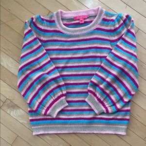 Lilly Pulitzer Marceletta Sweater Large Berry Soirée Carnival Stripe